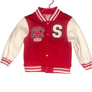Marvel Red and White Kids varsity Jacket
